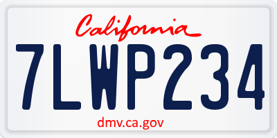 CA license plate 7LWP234