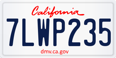 CA license plate 7LWP235