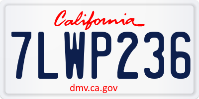 CA license plate 7LWP236