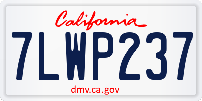 CA license plate 7LWP237