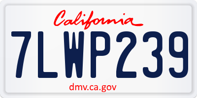 CA license plate 7LWP239
