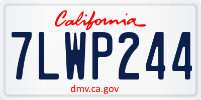 CA license plate 7LWP244