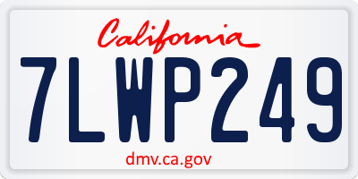 CA license plate 7LWP249