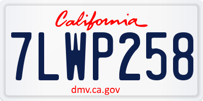 CA license plate 7LWP258