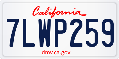 CA license plate 7LWP259