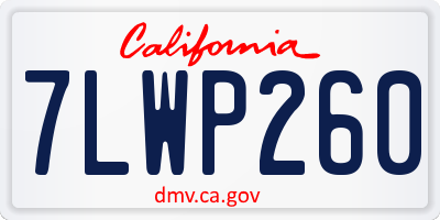 CA license plate 7LWP260