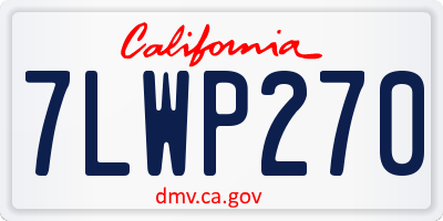 CA license plate 7LWP270