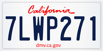 CA license plate 7LWP271