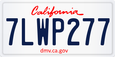 CA license plate 7LWP277