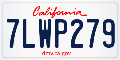 CA license plate 7LWP279