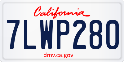 CA license plate 7LWP280