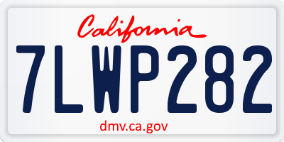 CA license plate 7LWP282