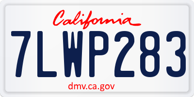 CA license plate 7LWP283