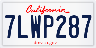 CA license plate 7LWP287
