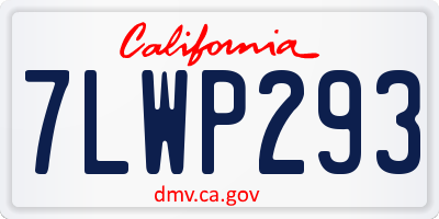 CA license plate 7LWP293