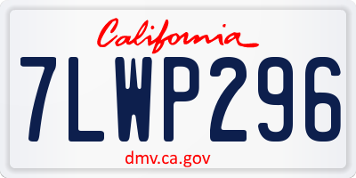 CA license plate 7LWP296