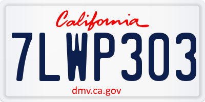CA license plate 7LWP303