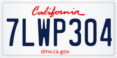 CA license plate 7LWP304