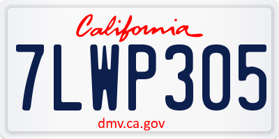 CA license plate 7LWP305