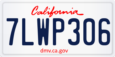CA license plate 7LWP306