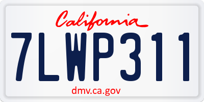 CA license plate 7LWP311