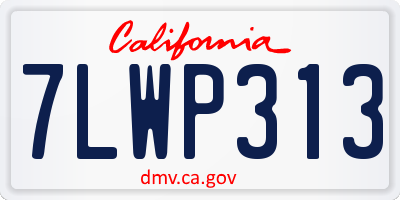 CA license plate 7LWP313
