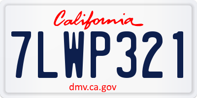 CA license plate 7LWP321