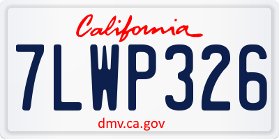 CA license plate 7LWP326