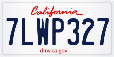 CA license plate 7LWP327