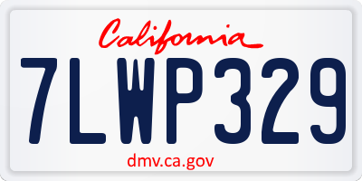 CA license plate 7LWP329