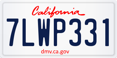CA license plate 7LWP331