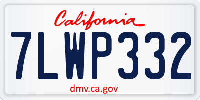 CA license plate 7LWP332