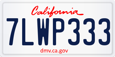 CA license plate 7LWP333