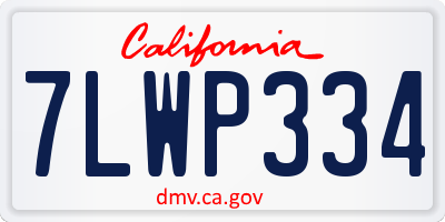 CA license plate 7LWP334