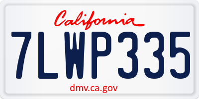 CA license plate 7LWP335