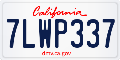 CA license plate 7LWP337
