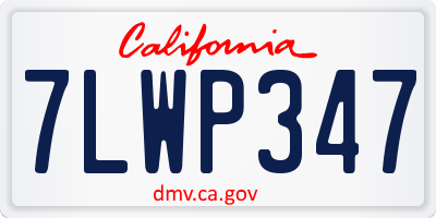CA license plate 7LWP347