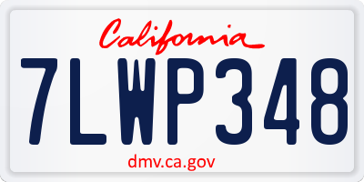 CA license plate 7LWP348