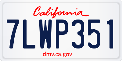 CA license plate 7LWP351