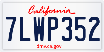 CA license plate 7LWP352