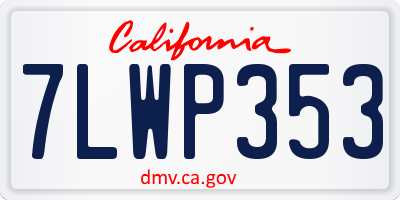 CA license plate 7LWP353