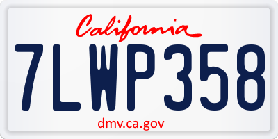CA license plate 7LWP358