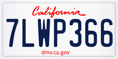 CA license plate 7LWP366