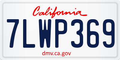CA license plate 7LWP369