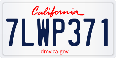 CA license plate 7LWP371