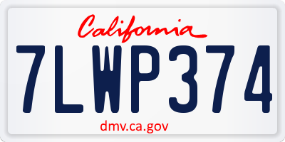 CA license plate 7LWP374