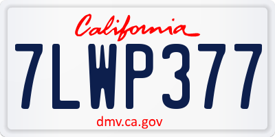 CA license plate 7LWP377