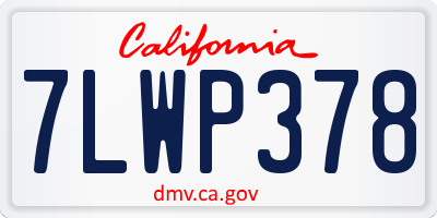 CA license plate 7LWP378
