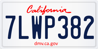 CA license plate 7LWP382