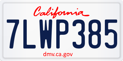CA license plate 7LWP385